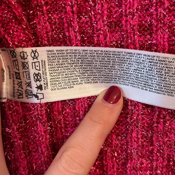 Mango cardigan with lurex buttons, pink shimmer, size M - Picture 5 of 5